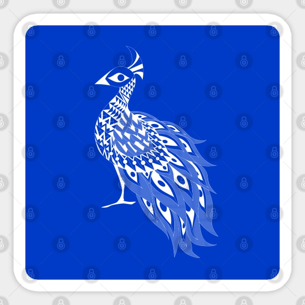 kawaii blue peacock ecopop Sticker by jorge_lebeau